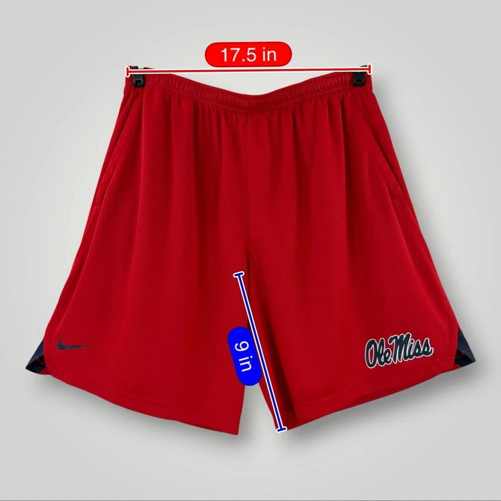 Nike Ole Miss Rebels Shorts Mens 3XL Red Dri-FIT Basketball Athletic NCAA